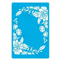 Pochoir Plastique Souple Réutilisable 18,5 X 14,5 Cm Fabrika Decoru Coin De Fleurs 312 - FABRIKA DECORU