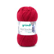 Laine À Chaussettes À Tricoter Hot Socks Uni - Grundl - Certifiée Oeko-tex 34 Rouge - Gründl