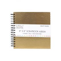 Album Scrapbooking À Spirale Doré Geométriques 20cm X 20cm - 40 Pages Kraft - Simply creative