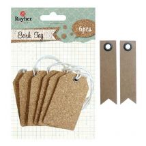 6 Étiquettes Liège Avec Ficelles + 20 Étiquettes Kraft Fanion - Youdoit