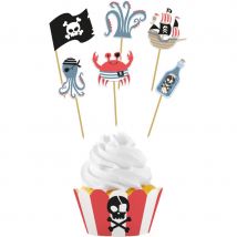 Set De 12 Décorations Cupcakes - Pirate Party - Annikids