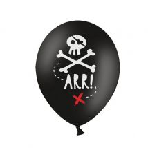 6 Ballons Pirate Noir - PartyDeco