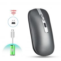 Souris Sans Fil Rechargeable Silencieuse Haute Résolution Pour Bureau Et Gaming Gris Yonis - Yonis