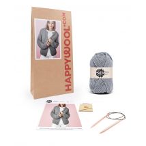 Kit Tricot Veste Débutant Gaia Acier 42/44 - Pingouin