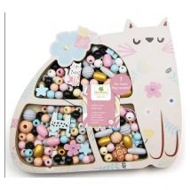 Coffret Chat Perles En Bois - Sycomore