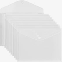10 Pochettes Porte Document A4 Transparentes - Fermeture Auto-agrippante- Polypropylène- Impermiable- Acropaq - Acropaq