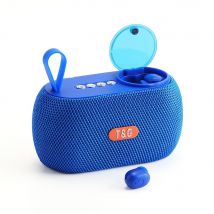 Enceinte Bluetooth 2 En 1 + Écouteur Sans Fil Immersion Sonore Tws Fm Bleu Yonis - Yonis