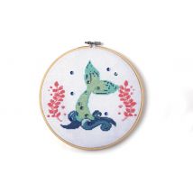 Kit Canevas Sur Tambour À Broder Sirène Ø 20 Cm - Graine Creative