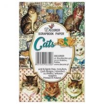 24 Mini Papiers Fantaisis Image 7 X 10,8 Cm Decorer Cats - Decorer