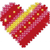 Diamond Dotz, Coeur Patchwork, Dim. 7,6x7,6 Cm, 1 Pq.