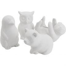 Tirelires En Forme D'Animaux, Animaux, Dim. 8,5-11 Cm, Le Contenu Peut Varier , 4x6pièces/ 1 Pq. - CC Hobby