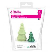 Moule À Bougie En Latex Bougie Sapins 2 Tailles - Graine Creative