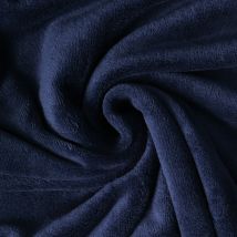 Tissu Doudou Nuvola Uni Bleu Marine - Craftine
