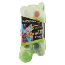 Boîte De 10 Pastilles Peinture A L'Eau + 1 Gobelet + 1 Pinceau - By Ulmann - Atoutbois