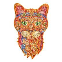 Puzzle En Bois - Le Chat Curieux - Boite En Carton - Creatifwood