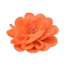 Broche Fleur 8,5cm Orange Fluo - MyMercerie
