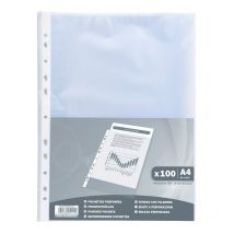 100 Pochettes Perforées Grainées A4 - Exacompta