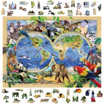 Wooden City Puzzle: Animal Kingdom Map 1010/100, En Bois, 14+ - Wooden city