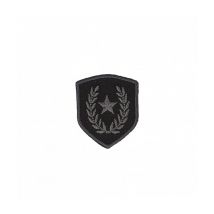 Ecussons Thermocollant Blason Etoile Et Laurier 3,5 X 4 Cm - Mediac Noir