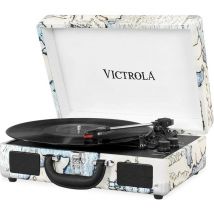 Platine Vinyle Bluetooth Victrola Journey Portable Record Player - 3 Vitesses, Haut-parleurs Stéréo Intégrés, Prise Auxiliaire 3,5 Mm