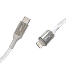 Greene Câble Lightning Mfi Vers Usb-c Avec Attache En Nylon Tressé 1,2m Blanc - Green-e