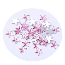 30 Perles Cabochon Étoile Strass Rose 10 Mm Acrylique À Coller - Dos Argenté - Création Diy - La boutique de Karine