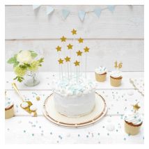 15 Bougies Chiffres & Étoiles Dorées - Scrapcooking