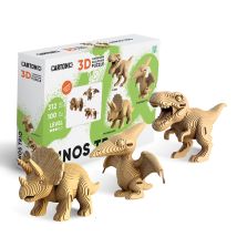 Cartonic Sculpture-puzzle 3d Carton - Trio De Dinosaures