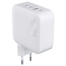 Force Power Chargeur Secteur Universel 100w Usb-c Et Usb-a Power Delivery Gan Blanc