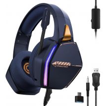 Casque Gaming Ps5/ps4/switch/xbox/pc - Oniverse - Micro Réglable Et Haut-parleurs 50mm - Nebula Bleu