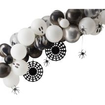 Kit Arche 40 Ballons Halloween - Noir Et Blanc - Ginger Ray