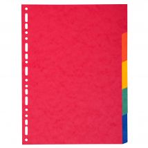 Intercalaires Carte 220g 5 Positions - A4 Maxi - Couleurs Assorties - X 50 - Exacompta