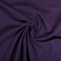 Tissu Double Gaze De Coton Uni Violet - Craftine