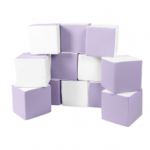 Lot Cubes Xxl Mousse 12 Pcs Blanc, Lilas - Velinda
