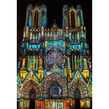 Puzzle 1000 Pièces - Cathédrale De Reims En Lumière - Bluebird Puzzle