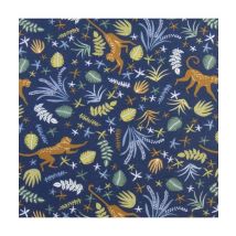 Tissu Coton Enfant Jungle Bleu Vendu Par 50 Cm - Distrifil