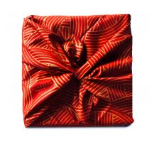 Carédeau Papier Cadeau Réutilisable Collection Monochrome Coton Recyclé Furoshiki 100% Coton : Tricot (taillem) 55x55 Cm Rouge