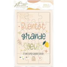 Carte Puzzle - Annonce Naissance Originale - Bientôt Grande Sœur - 15x10cm - Sudio