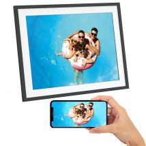 Agfa Photo Cadre Photo Connecté Realiview Apf1700 Wi-fi 17 Lcd - Affichage Photos/vidéos, Horloge, Météo, Rotation Auto, Mémoire 32go, Appli Frameo 