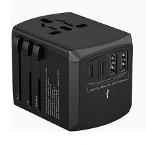 Xoopar Adaptateur De Voyage 2x Usb Et 2x Usb-c 15w Europe / Uk / Usa / Australie Noir - Xoopar