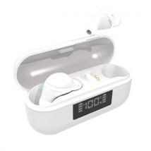 Ecouteurs Bluetooth Rose Sans Fil Réduction De Bruit Avec Affichage Digital Blanc Yonis - Yonis