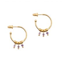 Boucles D'Oreilles Karia En Pierres Améthyste - SLOYA