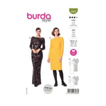 Patron Burda 6068 - Robe, Robe De Soirée – Silhouette Ajustée – Avec Décolleté Dos Du 34 Au 44