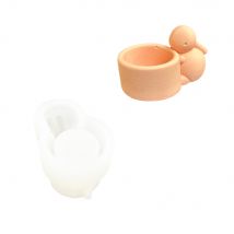 Moule En Silicone 9,5 Cm X 6,5 Cm X 5,6 Cm - Lapin Porte-bougie - Jesmonite
