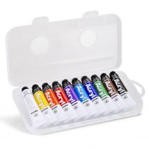 10 Tubes De Peinture Acrylique 18 Ml - Primo