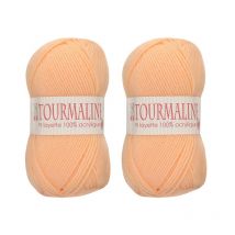 Lot De 2 Pelotes Tourmaline Saumon - 100% Acrylique - 50g/200m - Distrifil