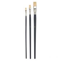 Pinceaux Poil Dur Pour Acrylique Et Huile Très Long Manche 3 Pièces - Megacrea DIY