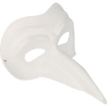Masque De Venise - Carton - Blanc - A Décorer Et Personnaliser - 20x21x12cm