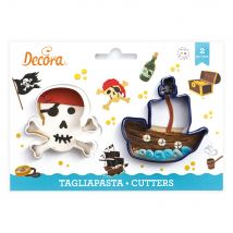 Emportes Pièces Pirate Bateau Et Crâne - Decoraparty