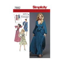 Patron Simplicity 8013 Robe Vintage '70 Taille N°fr 42-50